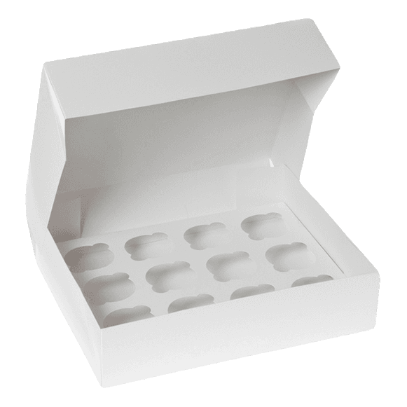 Короб картонный для десертов 330*250*100 мм белый под 12 капкейков Pasticciere
