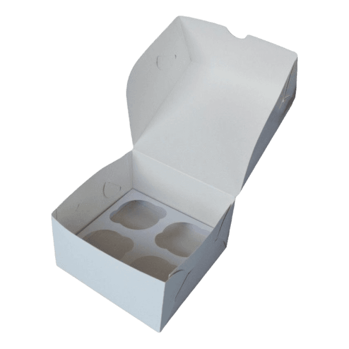 Короб картонный для десертов 160*160*100 мм белый под 4 капкейка Pasticciere без окна