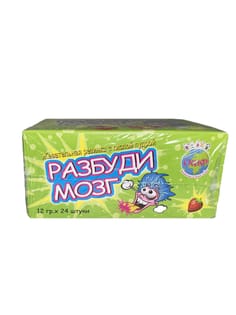 Жевательная резинка "Разбуди Мозг" шарики в кислой пудре 12г (24 шт.упак) Жевательная резинка "Разбуди Мозг" шарики в кислой пудре 12г (24 шт.упак)