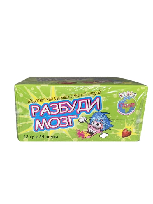 Жевательная резинка "Разбуди Мозг" шарики в кислой пудре 12г (24 шт.упак) Жевательная резинка "Разбуди Мозг" шарики в кислой пудре 12г (24 шт.упак)