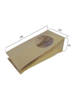 Пакет бумажный 120*80*250 КРАФТ, с окном, П-дно, ECO BAG R W Пакет бумажный 120*80*250 КРАФТ, с окном, П-дно, ECO BAG R W