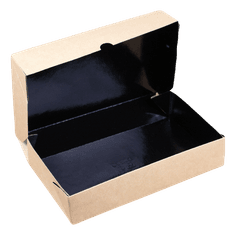 Контейнер бумажный на вынос 500 мл 170*70*40 мм ECO Tabox PRO Black Edition, черный внутри, Крафт Контейнер бумажный на вынос 500 мл 170*70*40 мм ECO Tabox PRO Black Edition, черный внутри, Крафт