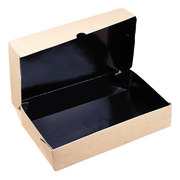 Контейнер бумажный на вынос 500 мл 170*70*40 мм ECO Tabox PRO Black Edition, Крафт