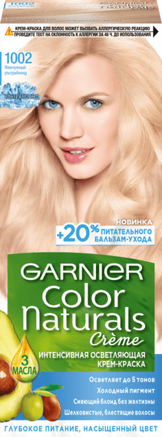 Крем-краска для волос "Garnier" Color Naturals, №1002 Жемчужный ультраблонд Крем-краска для волос "Garnier" Color Naturals, №1002 Жемчужный ультраблонд