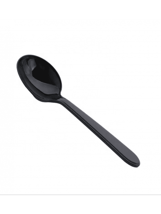 Ложка столовая черная одноразовая пластиковая Элит 180 мм ПС