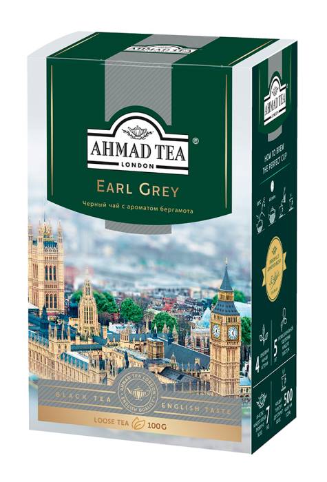 Чай 100 гр "AHMAD" черный рассыпной, Черный с ароматом бергамота Earl Grey