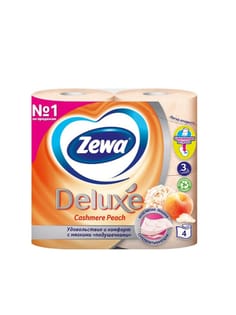 Туалетная бумага 3-х/трехслойная "Zewa Deluxe" с запахом (4 рул.упак), Персик Арт 3276 Туалетная бумага 3-х/трехслойная "Zewa Deluxe" с запахом (4 рул.упак), Персик Арт 3276