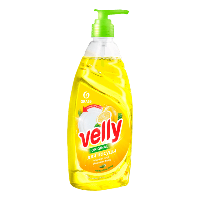 Средство для мытья посуды 1 л «Velly» лимон, с дозатором Grass