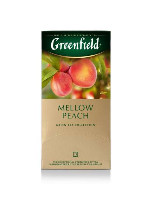 Чай "Greenfield" 25 пакетиков, MELLOW PEACH/Зелёный/Персик
