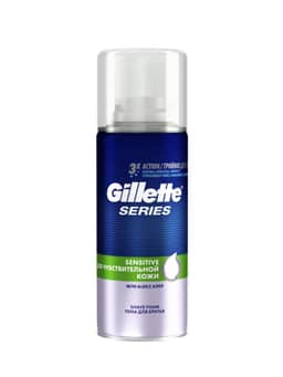 Пена для бритья 100 мл "Gillette" для чувствительной кожи, Алоэ Пена для бритья 100 мл "Gillette" для чувствительной кожи, Алоэ