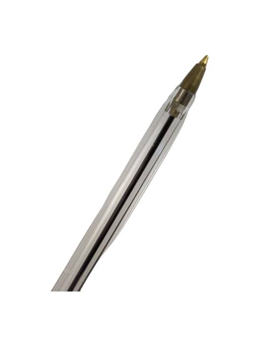 Ручка шариковая 0,7 мм ЗЕЛЕНАЯ, корпус ПРОЗРАЧНЫЙ, с зеленым колпачком