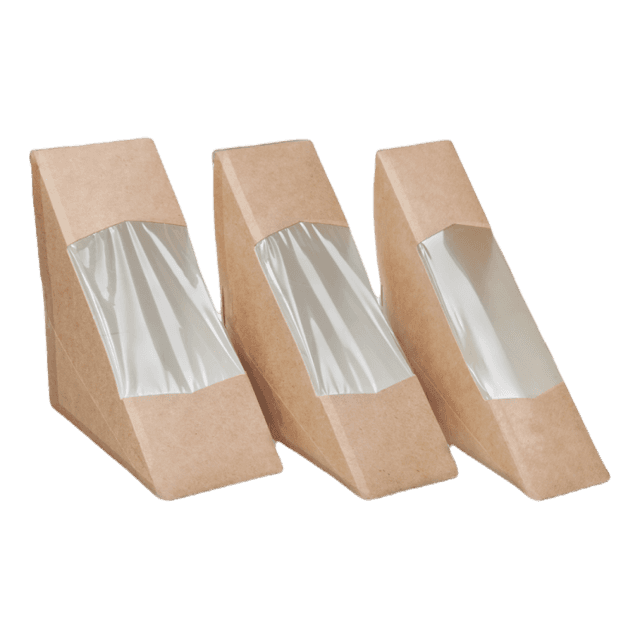 Упаковка бумажная для сэндвичей 180*127*55 мм OSQ Double decker, Крафт ECO