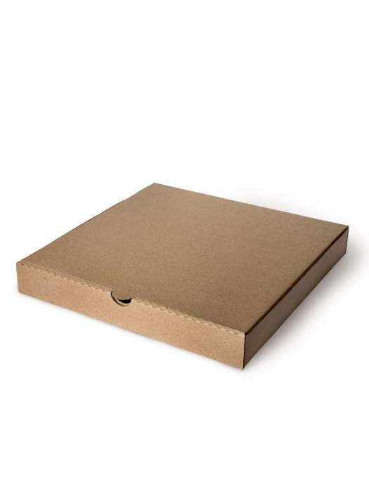 Коробка под пиццу 250*250*40 БУРАЯ, Профиль Е квадратная, с прямыми углами