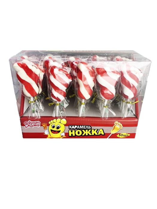 Карамель на палочке "НОЖКА!!!" 15г (30 шт.упак) Карамель на палочке "НОЖКА!!!" 15г (30 шт.упак)