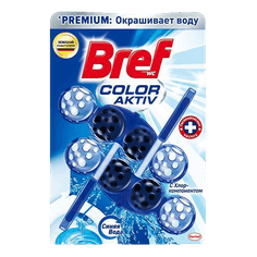 Блок для унитаза "Bref" Color AKTIV 50г с хрол-компонентом Блок для унитаза "Bref" Color AKTIV 50г с хрол-компонентом