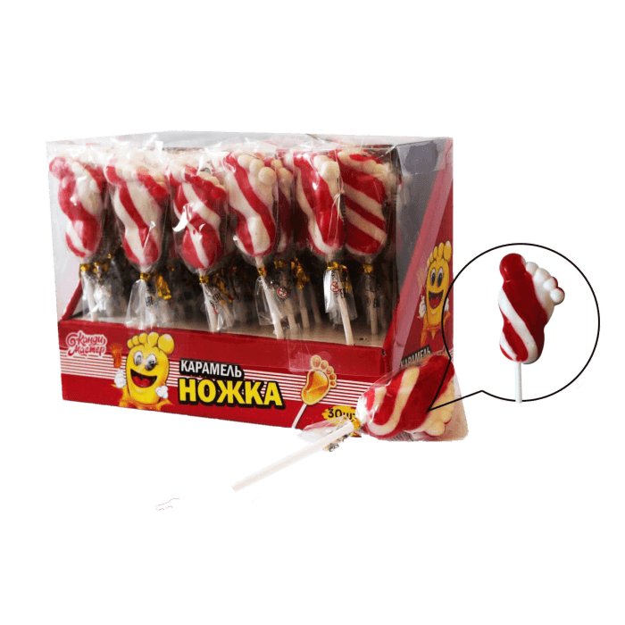 Карамель на палочке "НОЖКА!!!" 15г (30 шт.упак) Карамель на палочке "НОЖКА!!!" 15г (30 шт.упак)