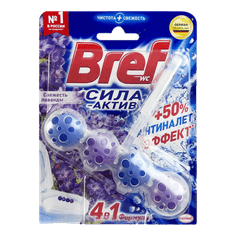Блок для унитаза "Bref" Сила-Актив 50г Свежесть лаванды Блок для унитаза "Bref" Сила-Актив 50г Свежесть лаванды