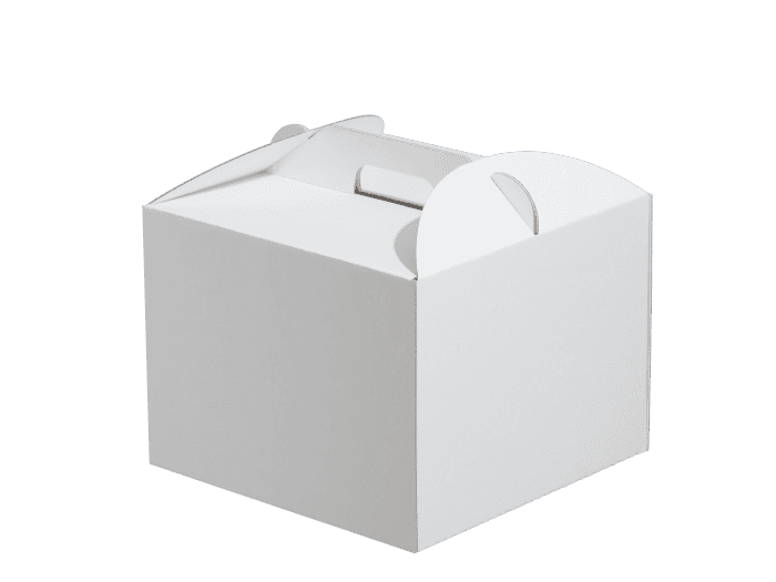 Короб картонный с ручками Белый 260*260*200 мм CARRY GO для торта ForGenika