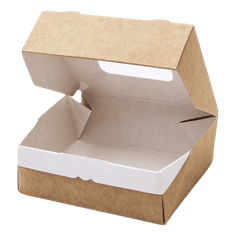 Контейнер бумажный универсальный 300 мл "FoodToGo" 100*80*35 мм с окном, Крафт Контейнер бумажный универсальный 300 мл "FoodToGo" 100*80*35 мм с окном, Крафт