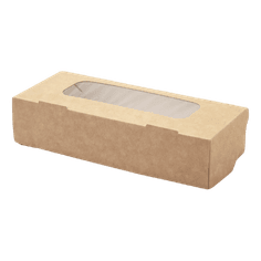 Контейнер бумажный универсальный 500 мл "FoodToGo" 170*70*40 мм с окном Быстросборный, Крафт Контейнер бумажный универсальный 500 мл "FoodToGo" 170*70*40 мм с окном Быстросборный, Крафт