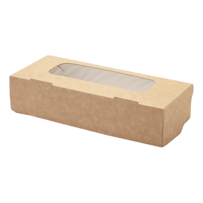Контейнер бумажный универсальный 500 мл "FoodToGo" 170*70*40 мм с окном Быстросборный, Крафт Контейнер бумажный универсальный 500 мл "FoodToGo" 170*70*40 мм с окном Быстросборный, Крафт