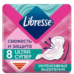 Прокладки "Libresse" ультра Супер (8 шт.упак) Прокладки "Libresse" ультра Супер (8 шт.упак)