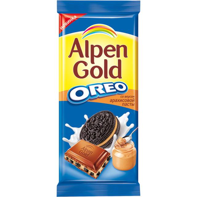 Шоколад "Alpen Gold" 85г, Орео-Арахис Паста