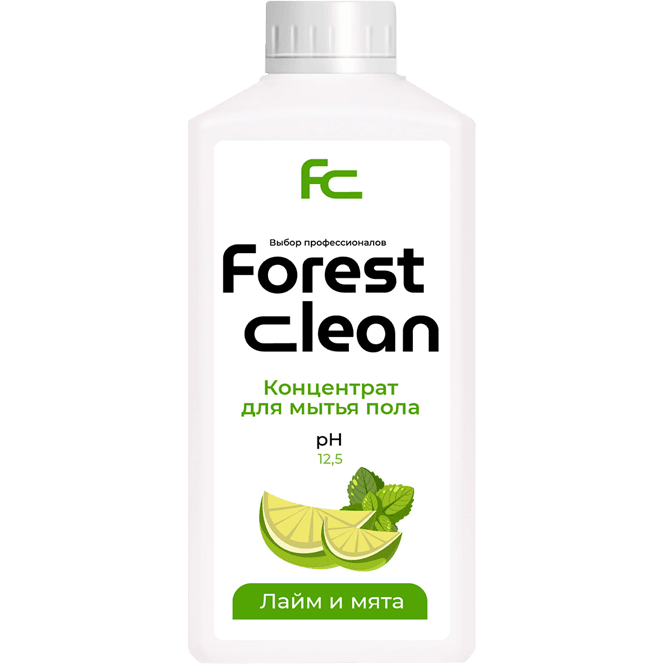 Концентрат для мытья пола 1 л "FOREST Clean" Лайм и мята Концентрат для мытья пола 1 л "FOREST Clean" Лайм и мята