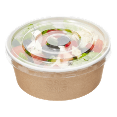 Контейнер/салатник/супница бумажный круглый 750 мл OSQ Round Bowl D-150 мм + крышка купольная DOME LID, Крафт КОМПЛЕКТ Контейнер/салатник/супница бумажный круглый 750 мл OSQ Round Bowl D-150 мм + крышка купольная DOME LID, Крафт КОМПЛЕКТ