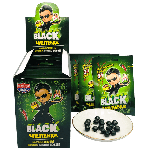Жевательная конфета Black челендж 15 г (20 шт.упак) Кк