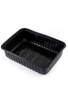 Контейнер пластиковый ПолиЭр 750 мл 179*132*46 мм СВЧ Черный без крышки Контейнер пластиковый ПолиЭр 750 мл 179*132*46 мм СВЧ Черный без крышки