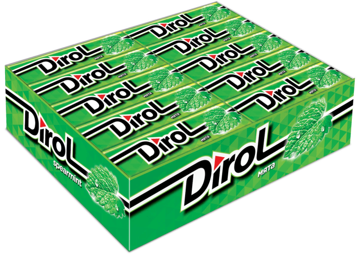 Жевательная резинка "Dirol" (30 шт.упак), Мята Жевательная резинка "Dirol" (30 шт.упак), Мята