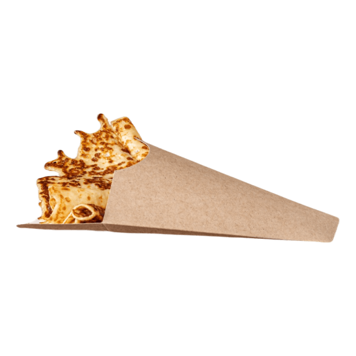 Упаковка бумажная для сладкого стрит-фуда блины/вафли 210*160*50 мм OSQ Crepe Cone КРАФТ Упаковка бумажная для сладкого стрит-фуда блины/вафли 210*160*50 мм OSQ Crepe Cone КРАФТ