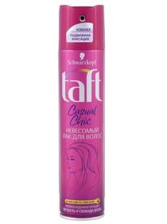Лак для волос 225 мл "Taft" Casual Chic Подвижная фиксация Лак для волос 225 мл "Taft" Casual Chic Подвижная фиксация