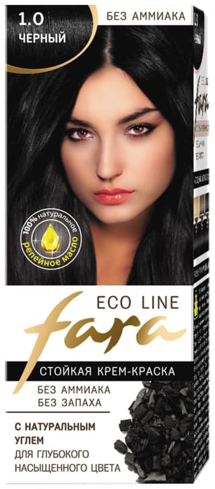 Крем-краска для волос FARA Eco Line, 1.0 Черный Крем-краска для волос FARA Eco Line, 1.0 Черный