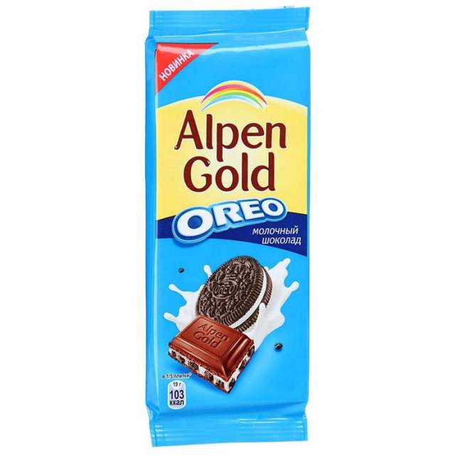 Шоколад "Alpen Gold", Орео-молочный