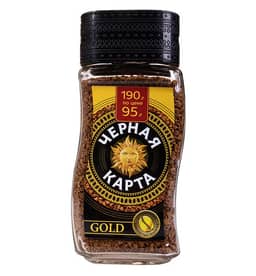 Кофе растворимый 95 гр "Черная Карта" GOLD стекло Кофе растворимый 95 гр "Черная Карта" GOLD стекло