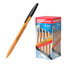 Ручка шариковая 0,7 мм ЧЕРНАЯ "Erich Krause" R-301 Orange Stik Ручка шариковая 0,7 мм ЧЕРНАЯ "Erich Krause" R-301 Orange Stik