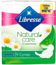 Прокладки "Libresse Natural Care" 5 капель (9 шт.упак) Прокладки "Libresse Natural Care" 5 капель (9 шт.упак)