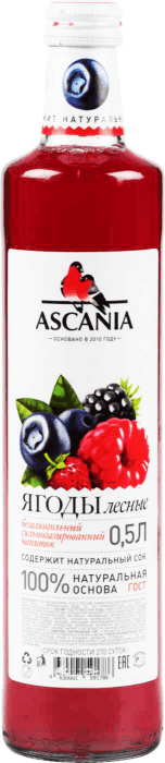 Лимонад "Ascania" 0,5л ст Безалкольный напиток, Лесные ягоды