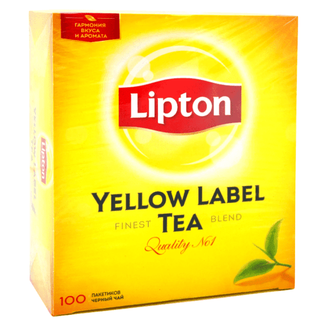 Чай 100 пакетиков, "Lipton" черный