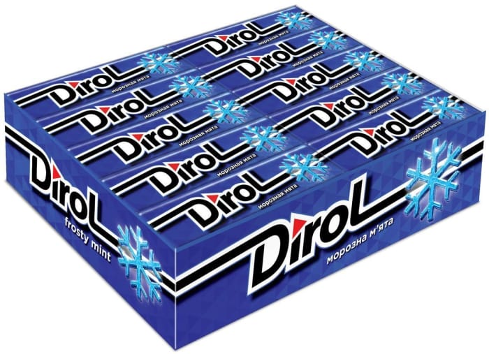 Жевательная резинка "Dirol" (30 шт.упак), Морозная Мята Жевательная резинка "Dirol" (30 шт.упак), Морозная Мята
