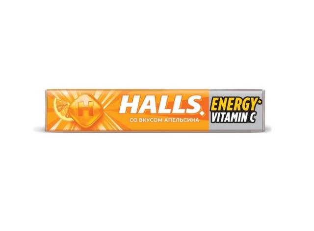 Лененцы "Halls" 25г (12 шт.упак), Апельсин -Витамин С