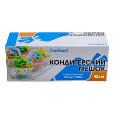 Мешок кондитерский в рулоне 42 см Complement синий-прозрачный (100 шт.упак) Мешок кондитерский в рулоне 42 см Complement синий-прозрачный (100 шт.упак)