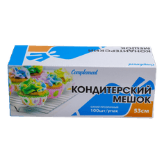 Мешок кондитерский в рулоне 53 см Complement синий-прозрачный (100 шт.упак) Мешок кондитерский в рулоне 53 см Complement синий-прозрачный (100 шт.упак)