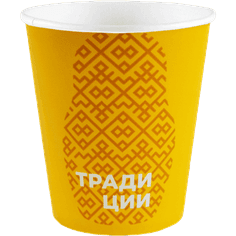 Стакан бумажный 185 мл "Матрешка" желтый D-73 мм ЕСО Стакан бумажный 185 мл "Матрешка" желтый D-73 мм ЕСО