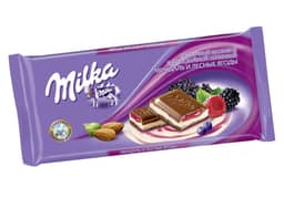 Шоколад "Milka" 80 г, миндаль и лесные ягоды Шоколад "Milka" 80 г, миндаль и лесные ягоды