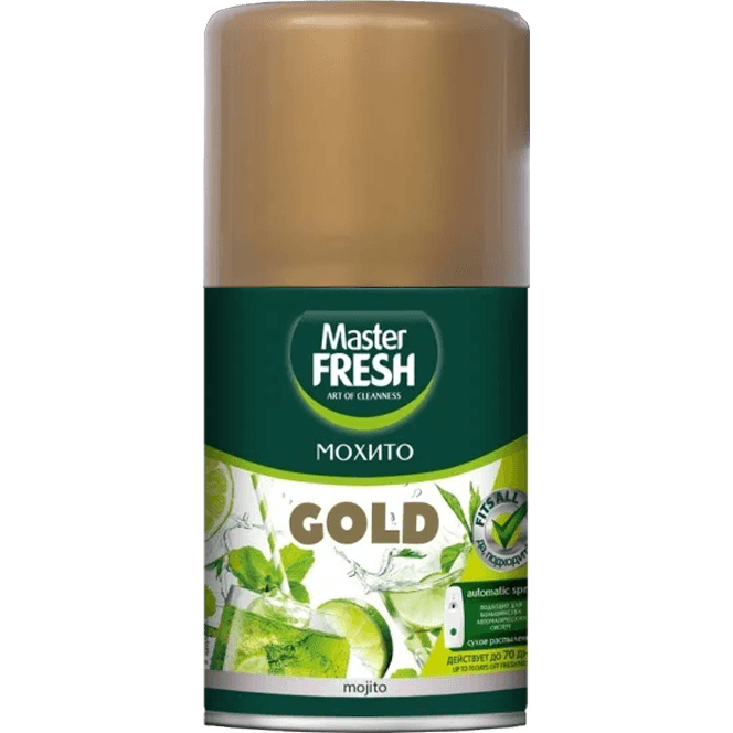 Освежитель воздуха 250 мл "Master FRESH GOLD" сменный баллон, Мохито Освежитель воздуха 250 мл "Master FRESH GOLD" сменный баллон, Мохито