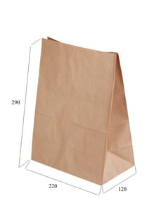 Пакет бумажный 220*120*290 КРАФТ, П-дно 50гр/м2 В Пакет бумажный 220*120*290 КРАФТ, П-дно 50гр/м2 В