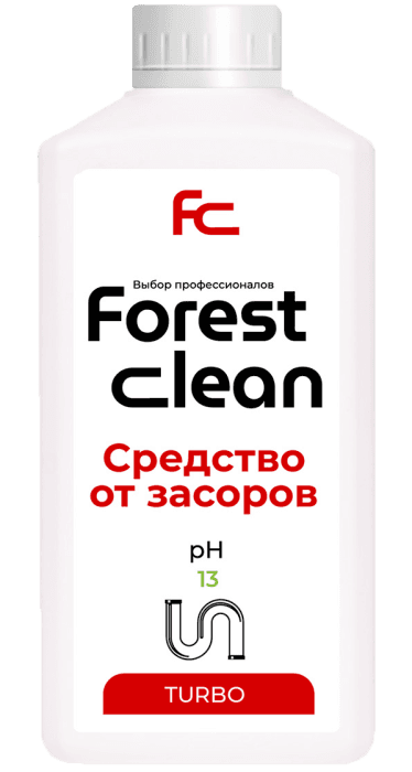 Средство для очистки труб/устранения засоров 1 л "FOREST Clean" ТУРБО, гель